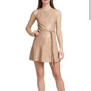 Alice + Olivia Leandra Vegan Leather Minidress